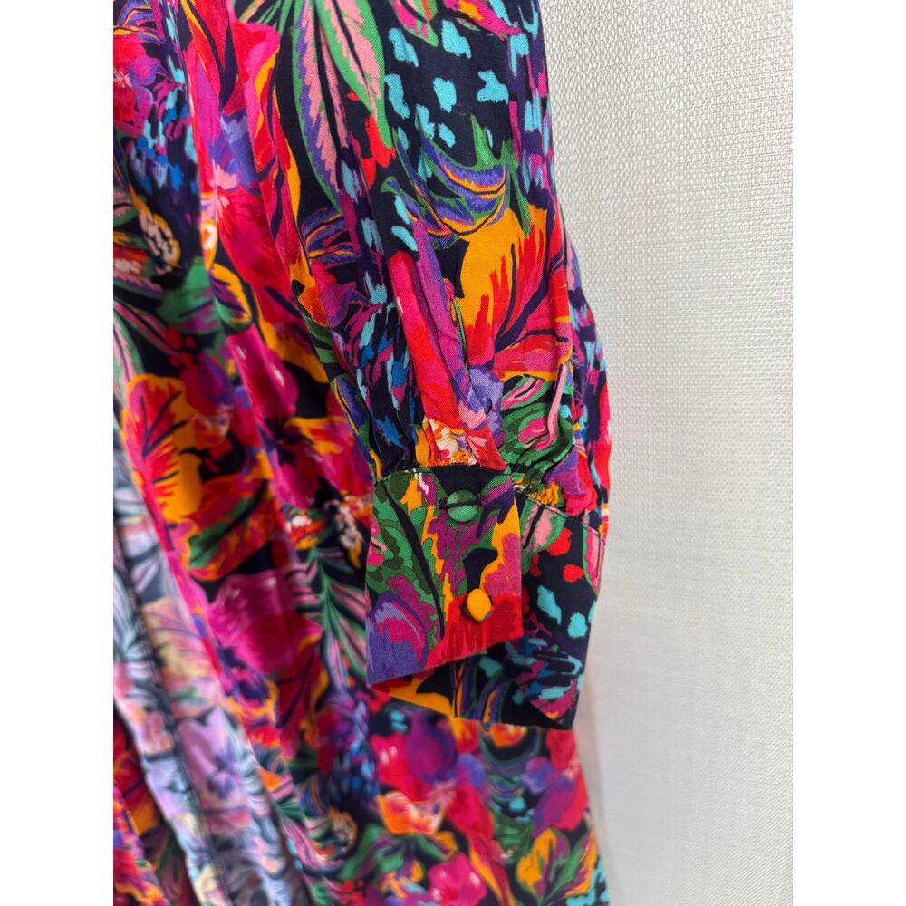 Eloquii Floral Print Puff Sleeve Duster Kimono Cover Up 18/20 - Picture 6 of 8